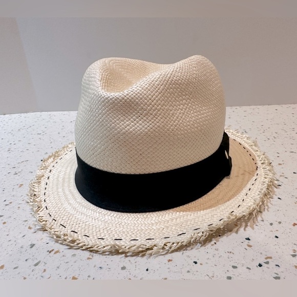 J. Crew Genuine Panama Hat M-L‎ with Ornate Style & Grosgrain Ribbon - Picture 4 of 15